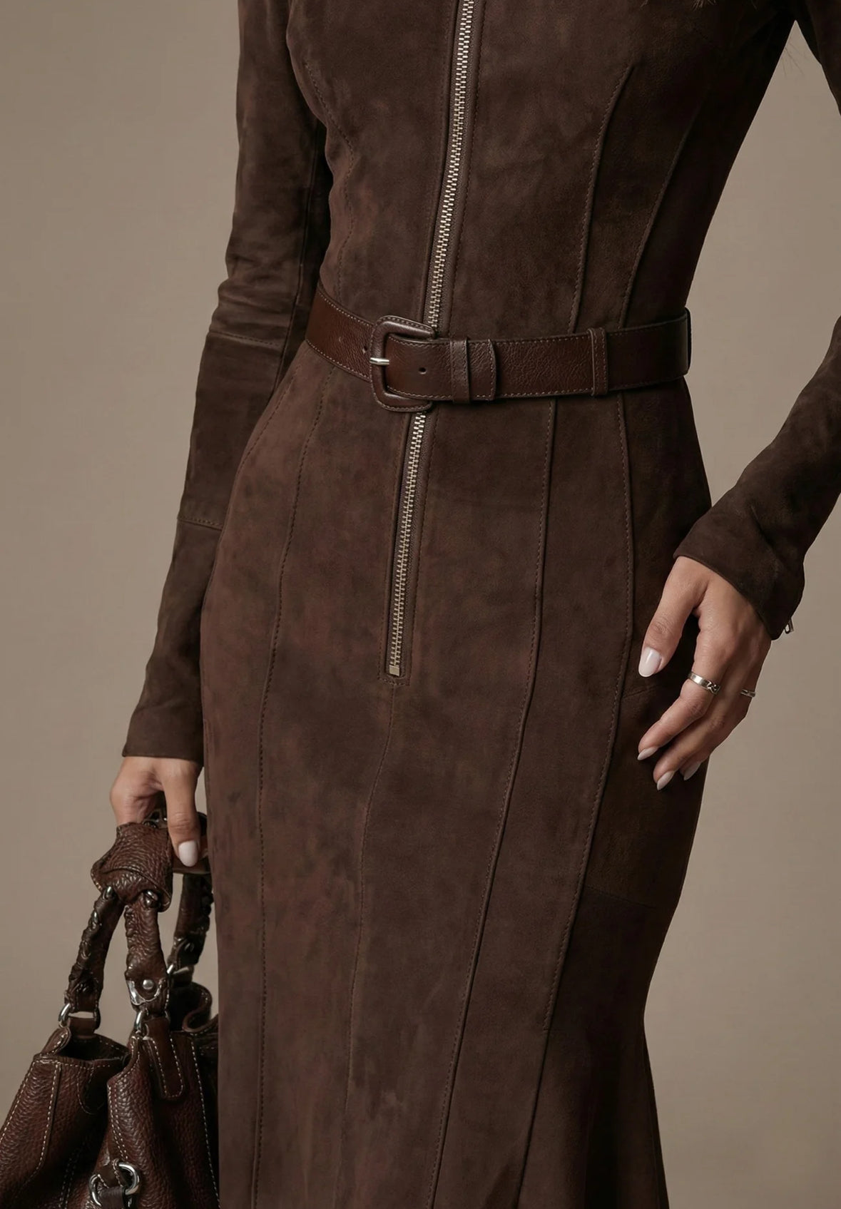 EDURNE VESTIDO LARGO CON CINTURÓN